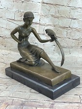 PURE BRONZE STATUE GIRL WITH