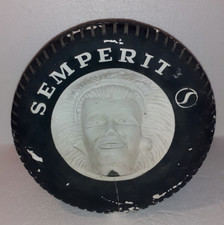 RARE ANCIEN PLATRE PUB PUBLICITAIRE PNEUS SEMPERIT POUR COLLECTIONNEUR GARAGE