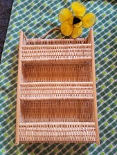 ETAGERE MURALE OSIER ROTIN CUISINE SALLE DE BAIN VINTAGE DECO MEUBLE