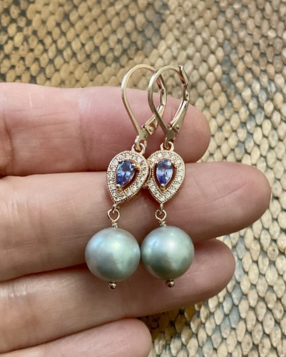 Tanzanite perle grise - perle, or