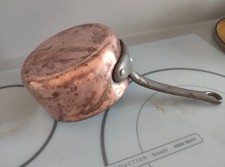 Casserole en cuivre 1mm étamé 14,3 cm de diamètre 7cm de hauteur