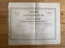 RARE =  GALVANISATION DU FER - SOREL & Cie 1838 (I1)