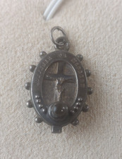 Ancien petit pendentif religieux, Souvenir de mission, en argent