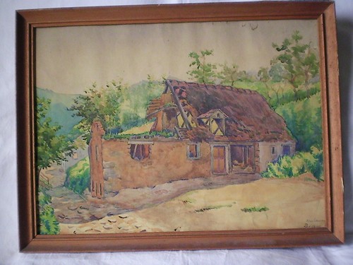 Aquarelle maison ruine - aquarelle,,