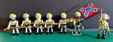 PLAYMOBIL PERSONNAGE - 7 SOLDATS INFANTERIE SUDISTE - GUERRE SECESSION