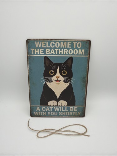 Plaque chat bathroom - plaque, wc