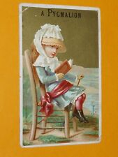 CHROMO 1885-1900 APYGMALION PARIS FILLETTE MER SE REPOSE AVEC UN LIVRE