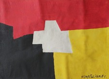 Peinture à l'huile abstraite sur toile signée Serge Poliakoff - Art moderne...