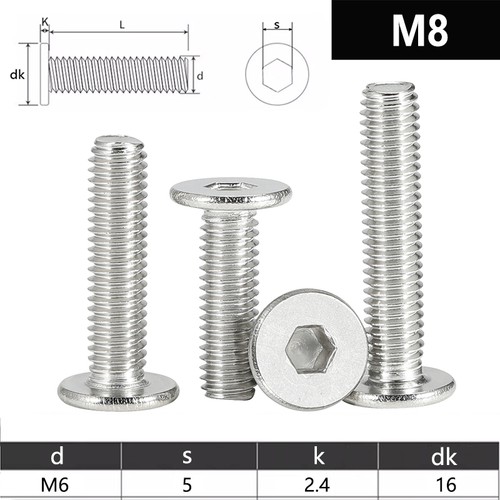 Vis tête hexagonale plate - m8,
