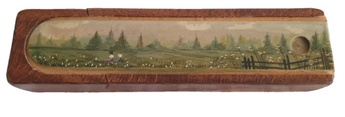 Ancien plumier bois - plumier, en