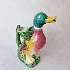 Pichet Canard Ancien en Faïence – Style Barbotine – Déco Campagne Vintage