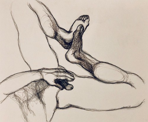 Dessin fusain encore sépia