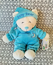 Doudou peluche ours bleu blanc