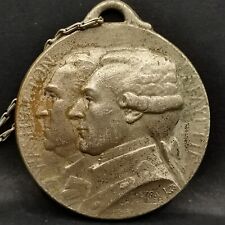 MEDAILLE 1917 28mm LAFAYETTE WASHINGTON par LAVRILLIER + CHAINETTE ARGENT 835m