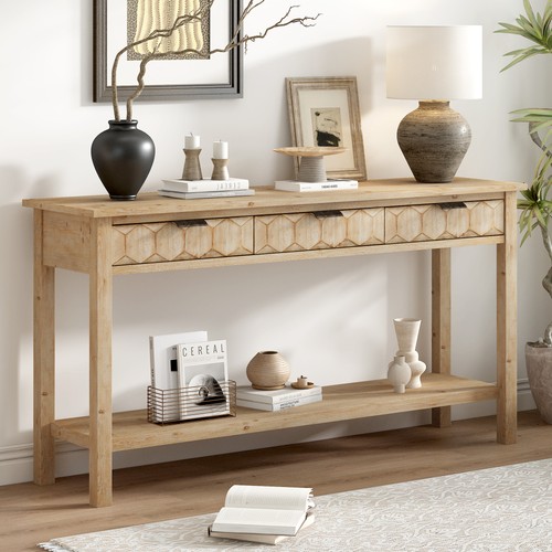Fir veneer entryway table - fir,