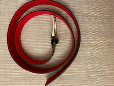 Hugo Boss Ceinture en cuir noir doublé rouge - Leather Belt Black Red Inside