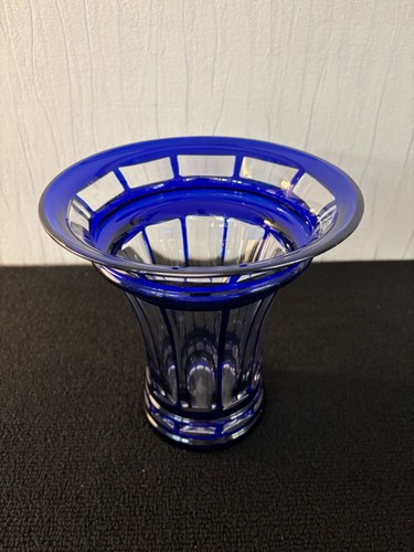 Grand vase overlay bleu