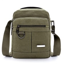 Sac Sacoche Homme Messager Bandoulière Toile Coréen Poche Extérieure Militaire