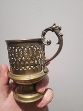 Porte-verre ancien / vintage en laiton