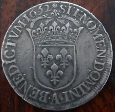 ecu louis XIIII mèche longue 1652, Paris, très belle patine