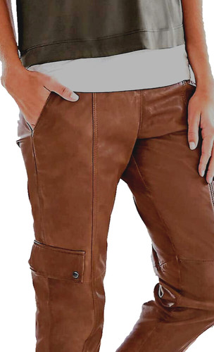 Pantalon cuir lammnappa - pantalon, en