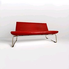 Canapé, coiffeur et Osgerby en cuir rouge super léger style vintage pour Cappellini