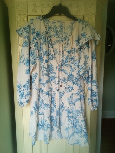 Free people blue ivory boho - &,