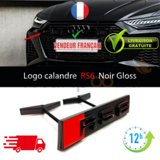 Emblème Logo RS6 Noir Rouge Calandre pour Audi RS6 et A6 Avant 3D Neuf