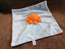 doudou plat pieuvre bleu rouge