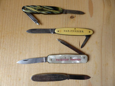 Lot anciens couteaux pliants canifs publicitaires CHAMPAGNE Varié FRANCE