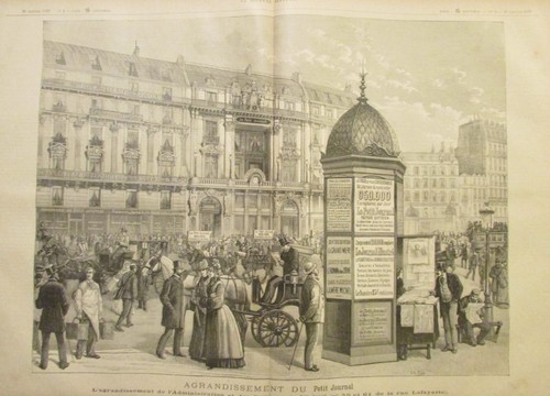 Gravure paris kiosque - gravure, à