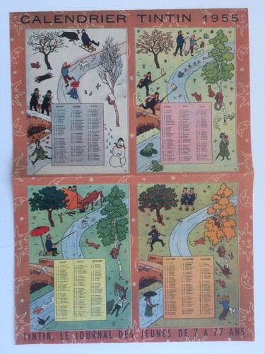 Tintin kuifje calendrier - tintin,