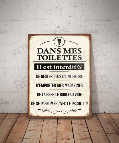 Plaque métal vintage - , citation