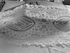 Linge ancien Chemin De Table Napperon Dentelle Aux Lacets Napoleon lll 1800/1900