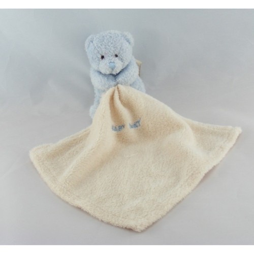Doudou plat ours bleu ciel