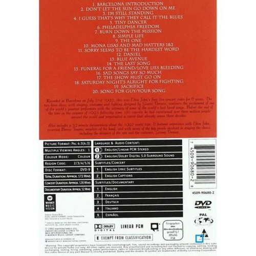 Dvd elton john - dvd, live