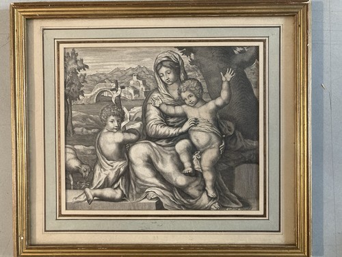 Gravure xviii sainte vierge - gravure,