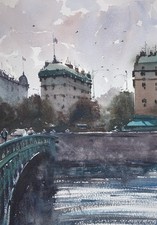 aquarelle Paris Sur La Seine