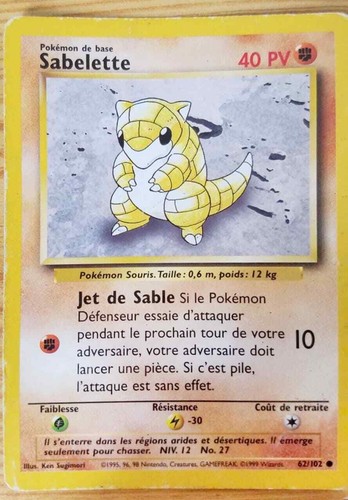 Carte pokémon sabelette - sabelette,