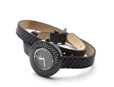 Yonger & Bresson montre quartz femme noire strass french women's watch