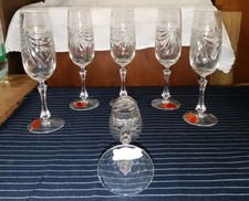 6 Flûtes à Champagne Cristal De Lorraine Modèle Gerard Soufflé + Certificat 