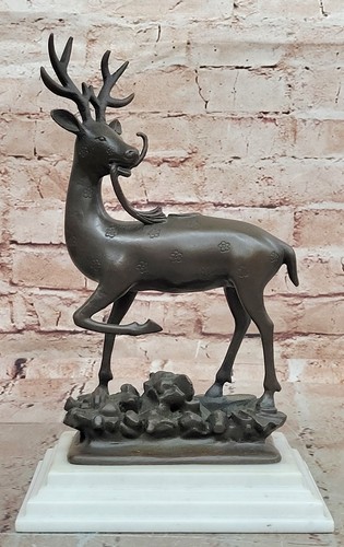 Bronze caribou cerf statue - bronze,
