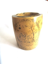 boite gobelet os gravé scrimshaw