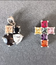  2 Pendentif Argent Swarovski