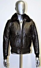 Flight Jacket Fourré VTG 70s SCHOTT IS-674-MS cuir marron sans soufflet taille M