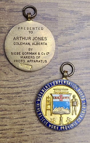 Mine rescue work medal - work, coleman