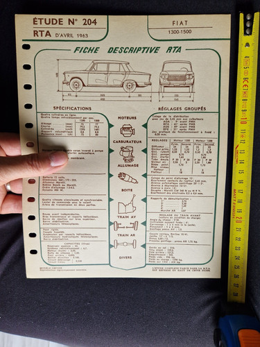 Fiat 1300 1500 fiche - fiat, 204