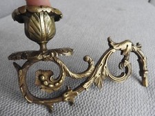 Ancien Bougeoir de Piano Mural Applique en Bronze Chandelier Candélabre Flambeau