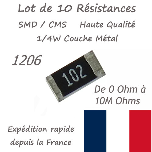 Lot résistances smd 1206 - lot,