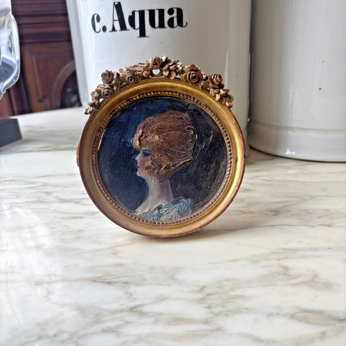 Ancien petit cadre rond - petit, en